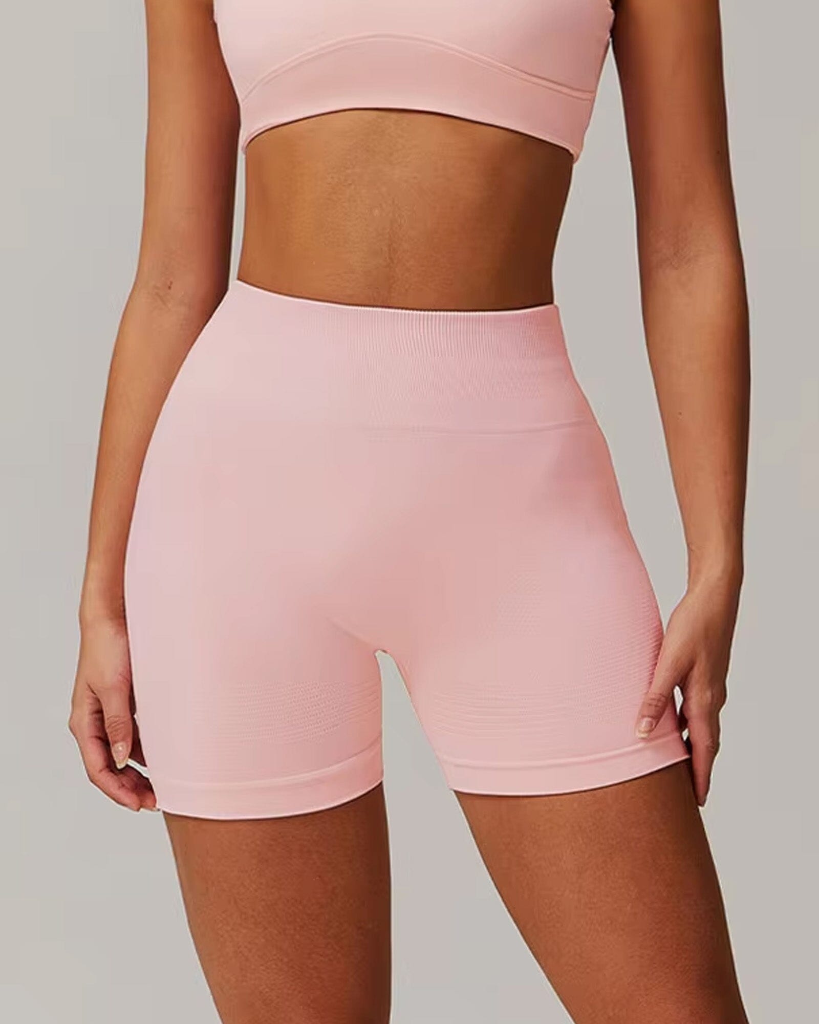 Engraved Seamless Gym Shorts Shorts Starlethics Peach Powder S