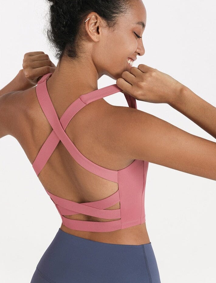 Double-sided Brocade Cross-back Bra Starlethics