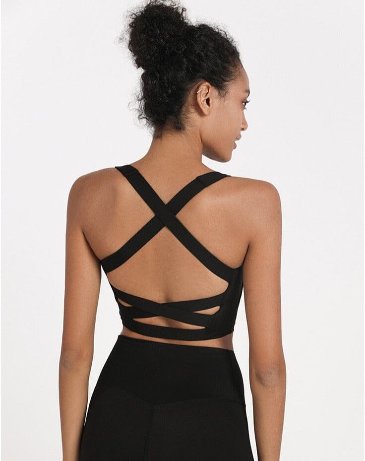 Double-sided Brocade Cross-back Bra Starlethics