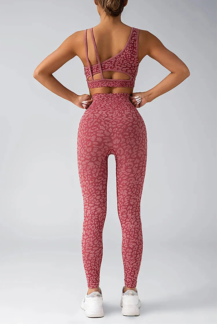 Fated Seamless Leopard Print Gym Set - Leggings + Top Starlethics
