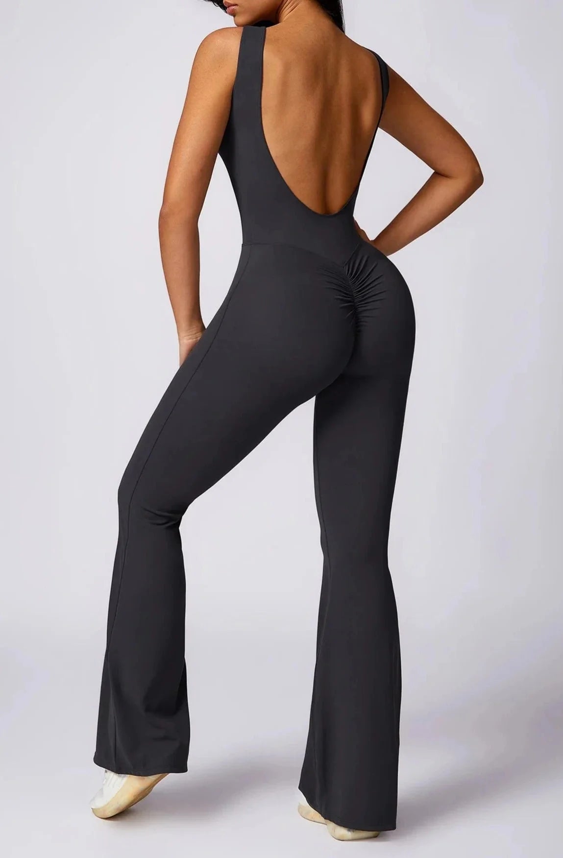 Dazzle Flared Backless Jumpsuit Starlethics