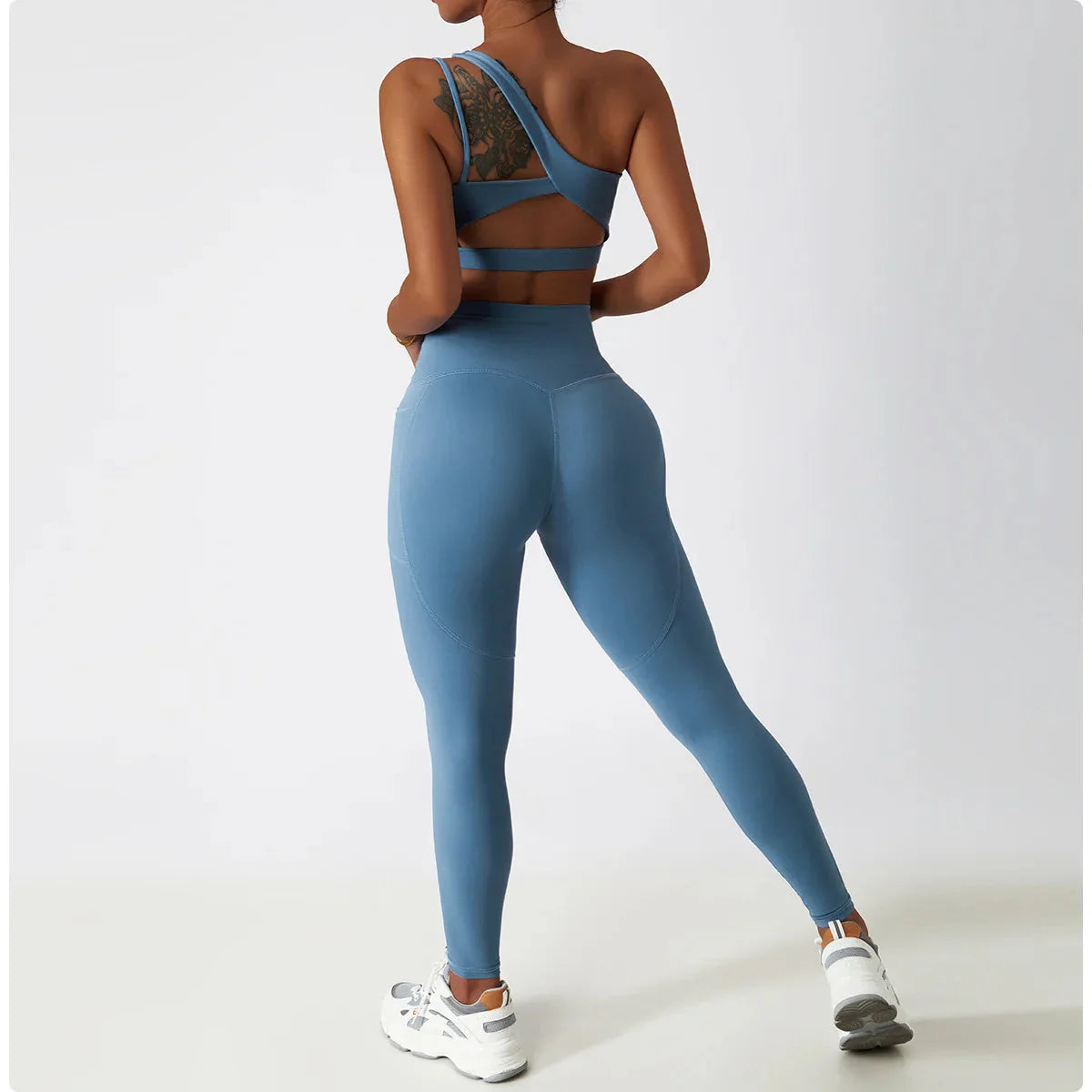 Depth Seamless One Shoulder Yoga Set - Leggings + Top Starlethics