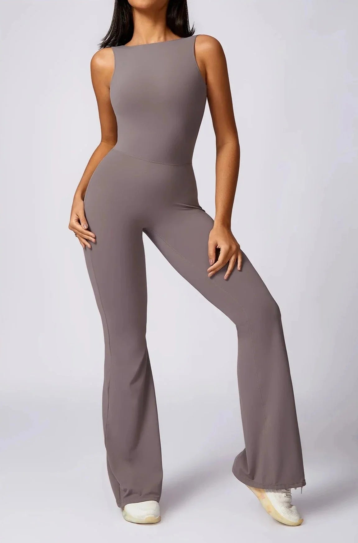 Dazzle Flared Backless Jumpsuit Starlethics