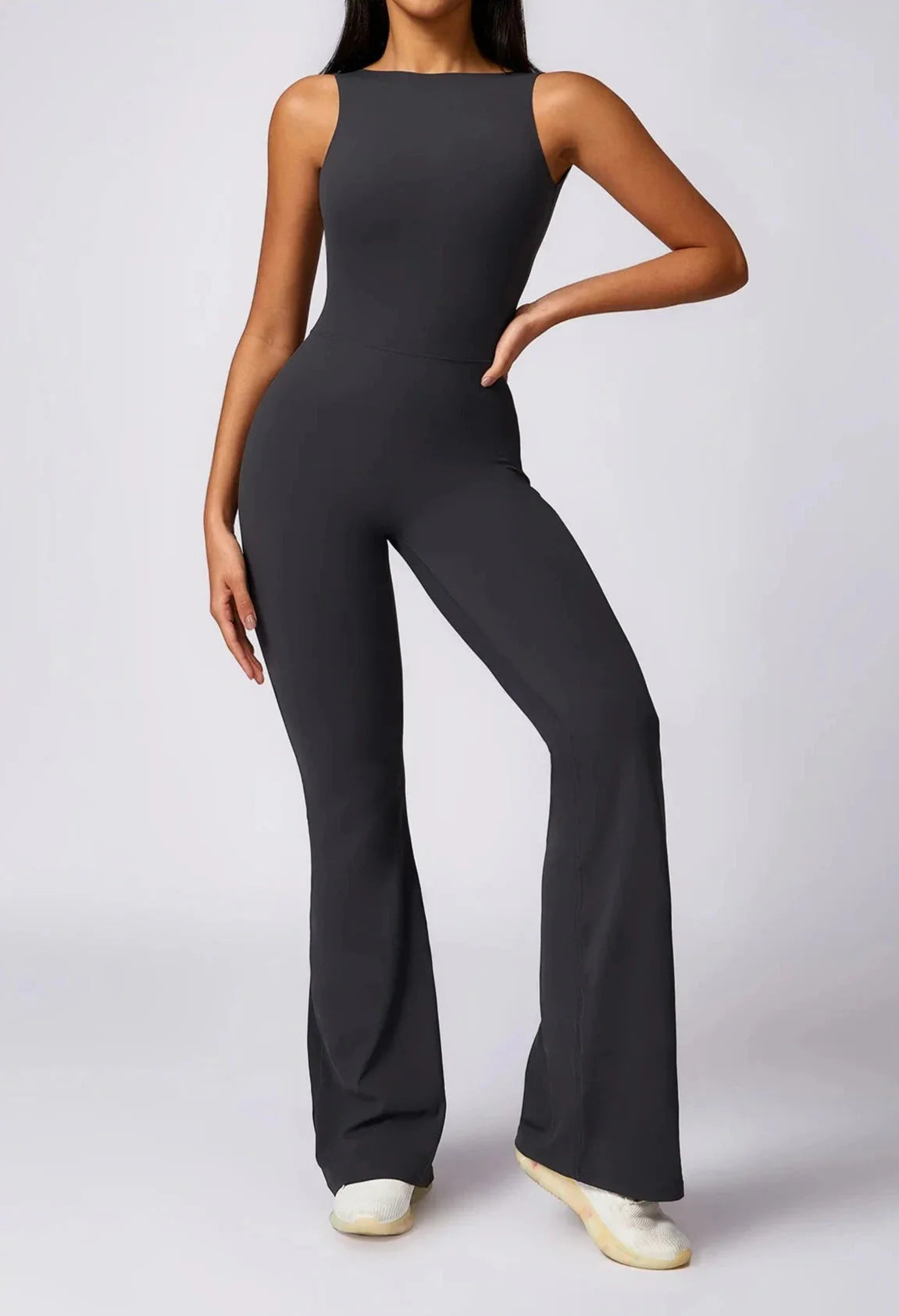 Dazzle Flared Backless Jumpsuit Starlethics
