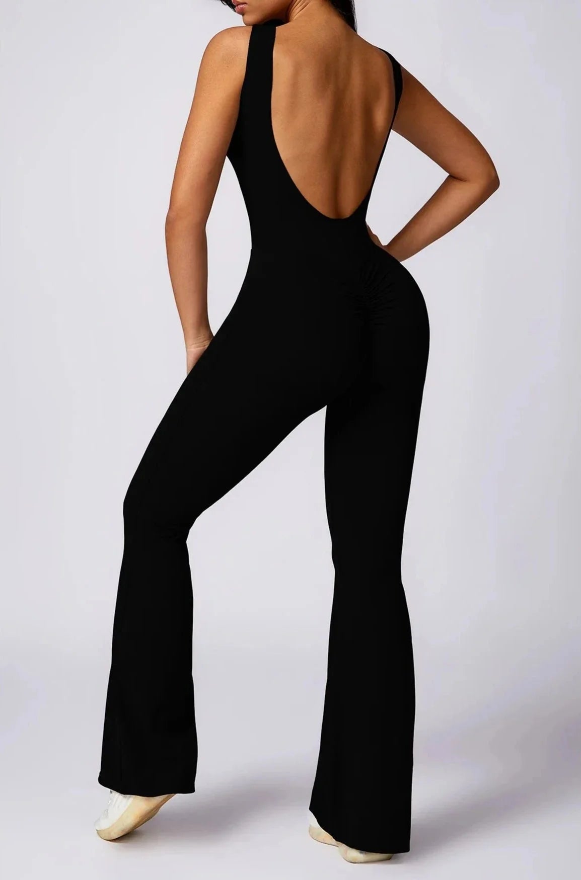 Dazzle Flared Backless Jumpsuit Starlethics
