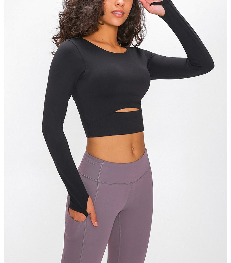 Hollow-Out Yoga Blouse Starlethics