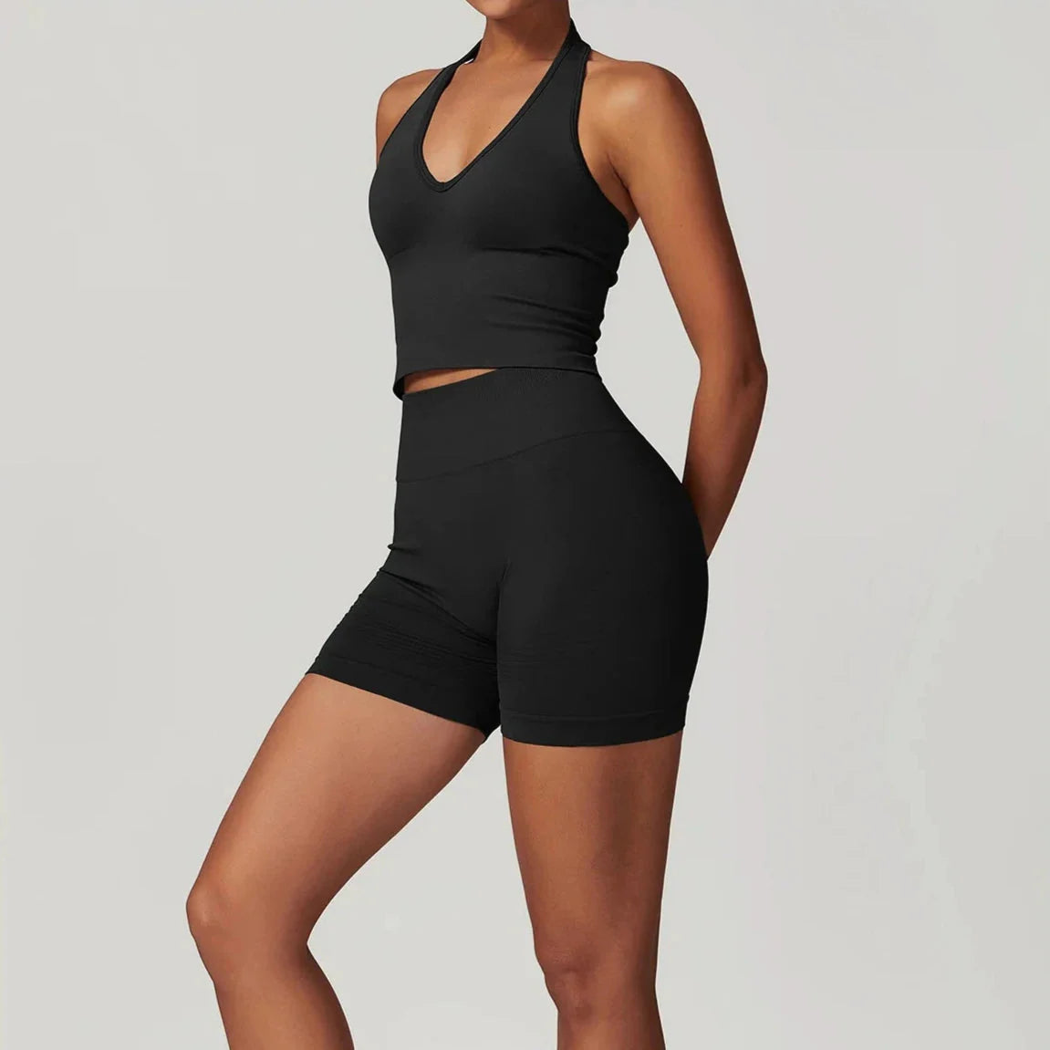 Momentum Seamless V-line Gym Set - Shorts + Top Sets Starlethics