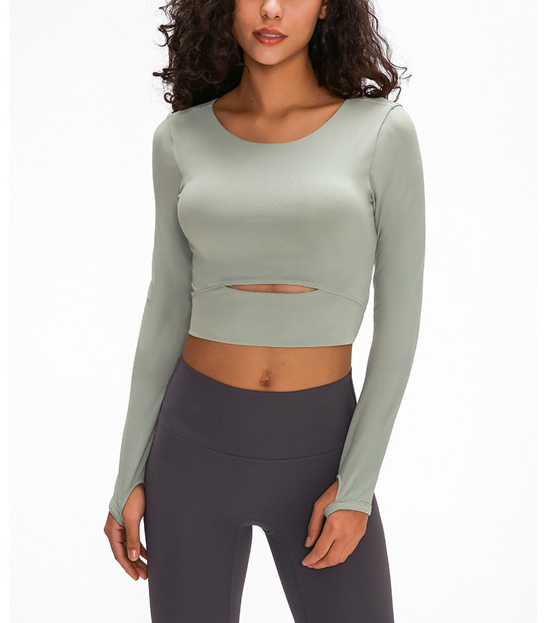 Hollow-Out Yoga Blouse Starlethics