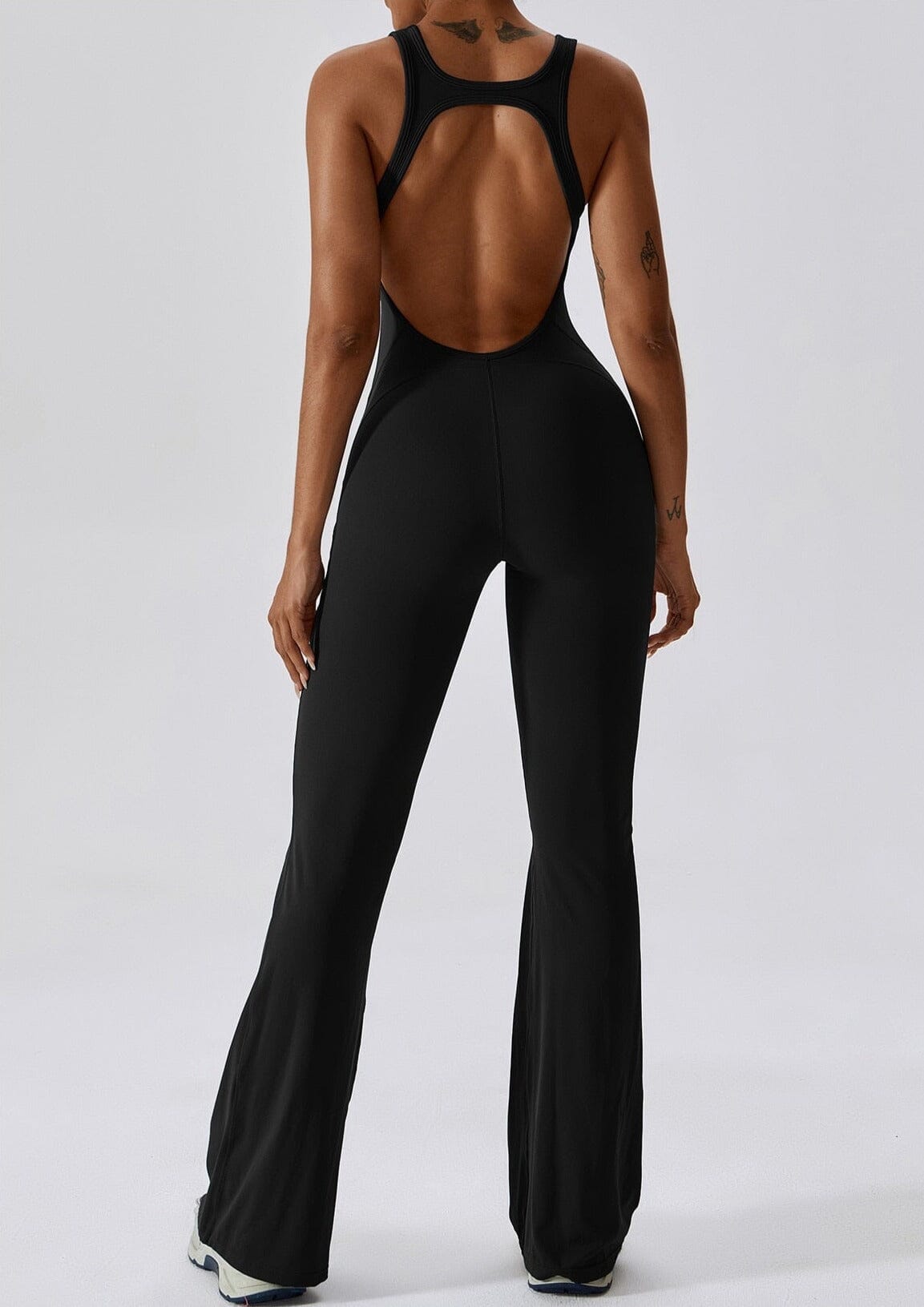 Flared Motion Backless Bodysuit Starlethics