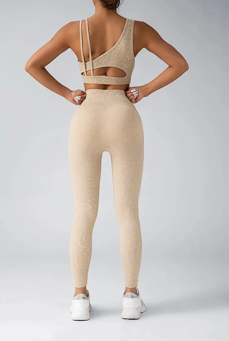 Fated Seamless Leopard Print Gym Set - Leggings + Top Starlethics