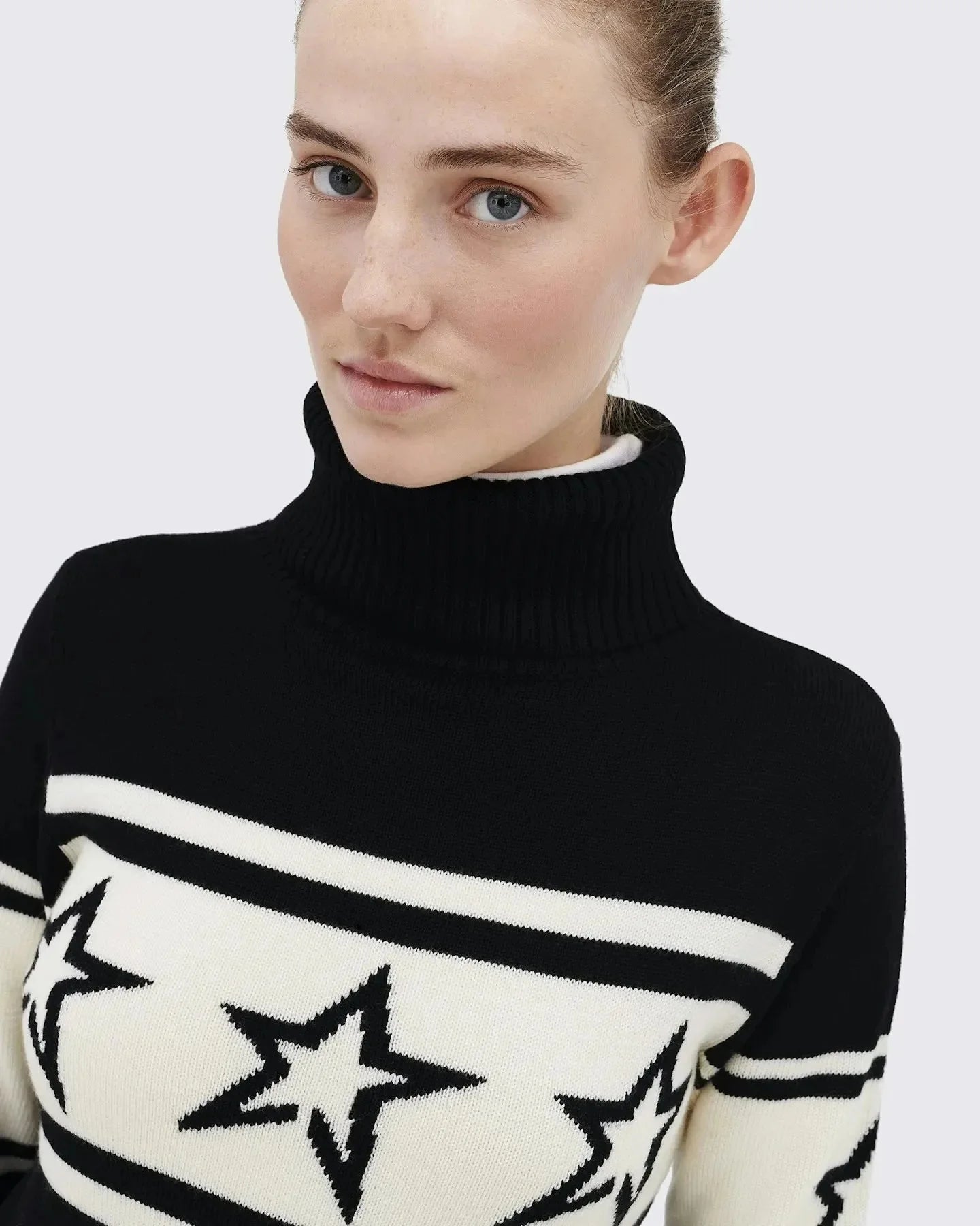 14. High-End-High-Neck-Pullover für europäische und amerikanische Frauen mit Stern nähten muster für Wärme, Strick pullover Starlethics