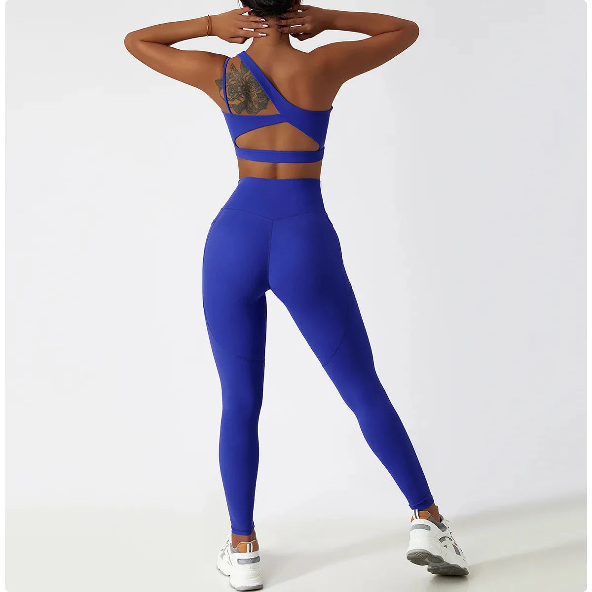 Depth Seamless One Shoulder Yoga Set - Leggings + Top Starlethics