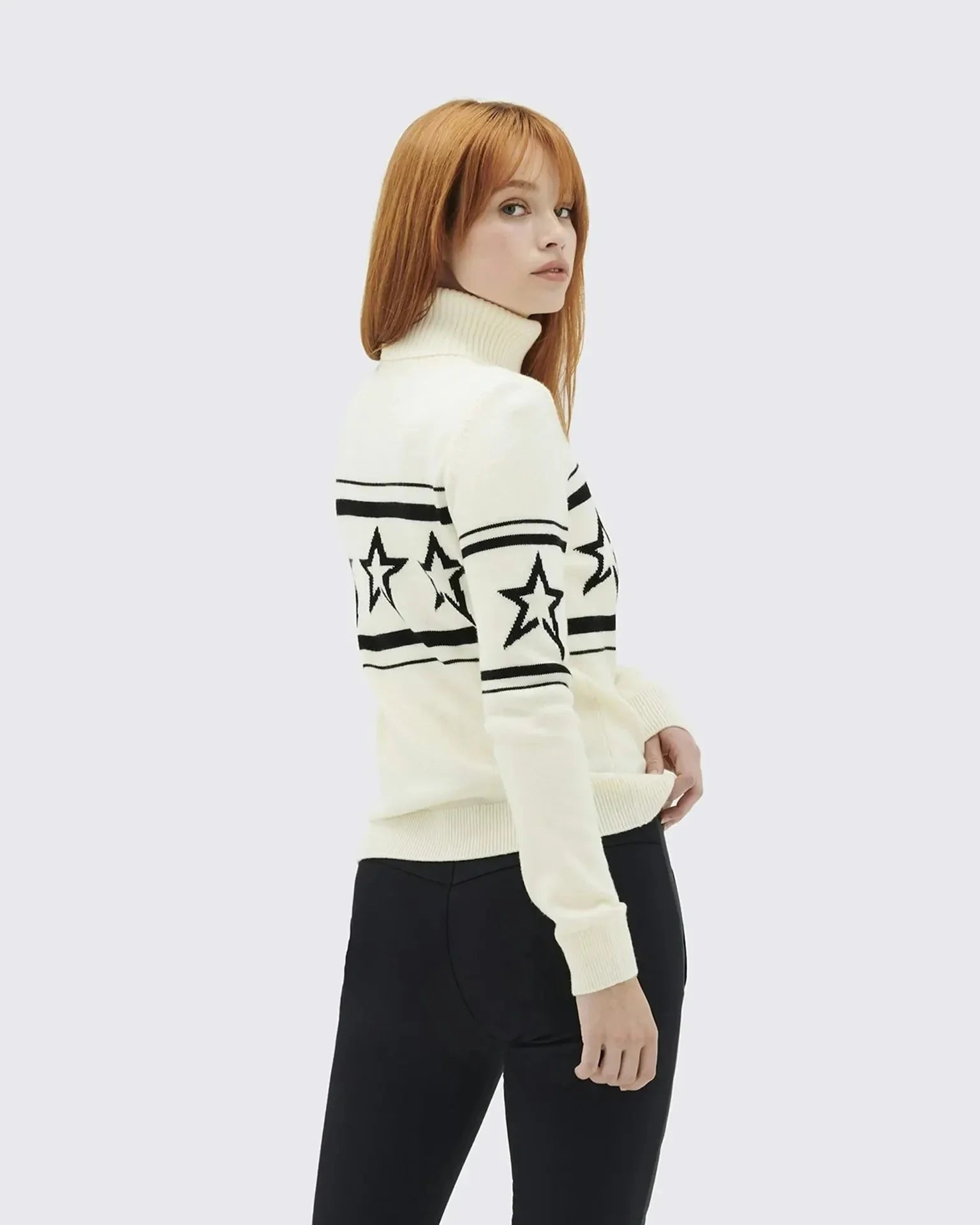 14. High-End-High-Neck-Pullover für europäische und amerikanische Frauen mit Stern nähten muster für Wärme, Strick pullover Starlethics