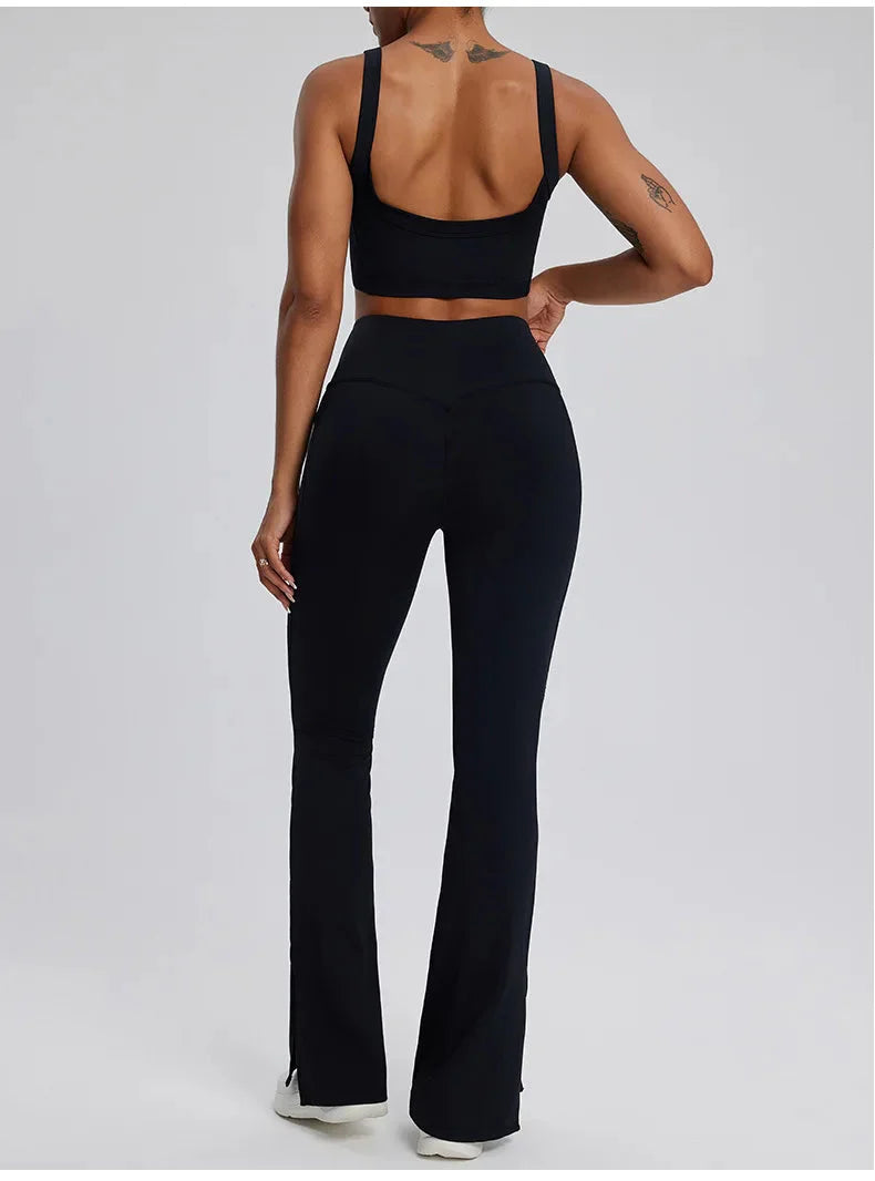 Dominance Athletic Flared Gym Set - Leggings + Bra Sets Starlethics