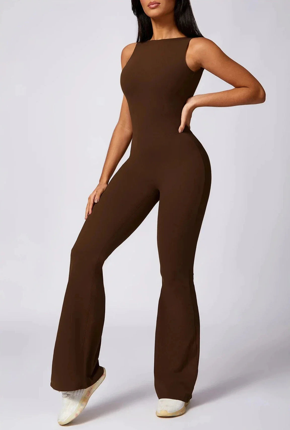 Dazzle Flared Backless Jumpsuit Starlethics