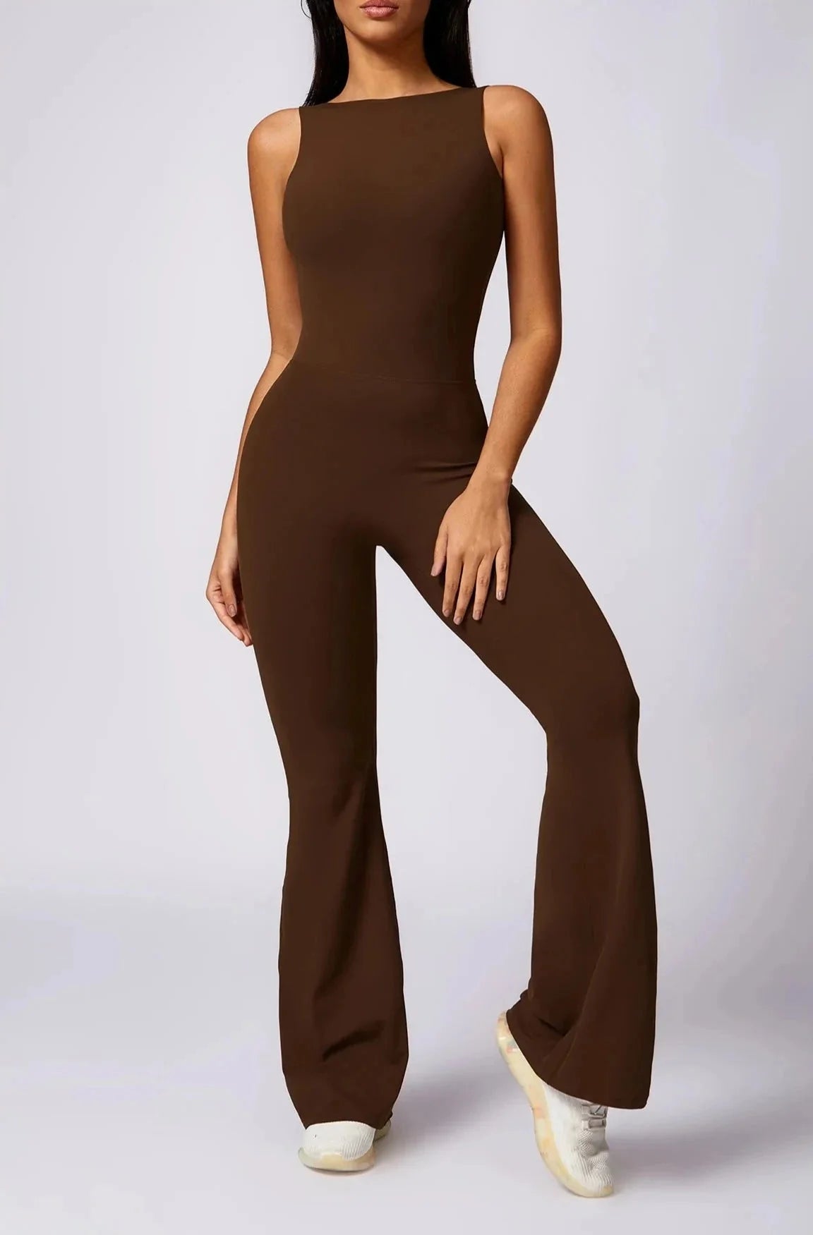 Dazzle Flared Backless Jumpsuit Starlethics