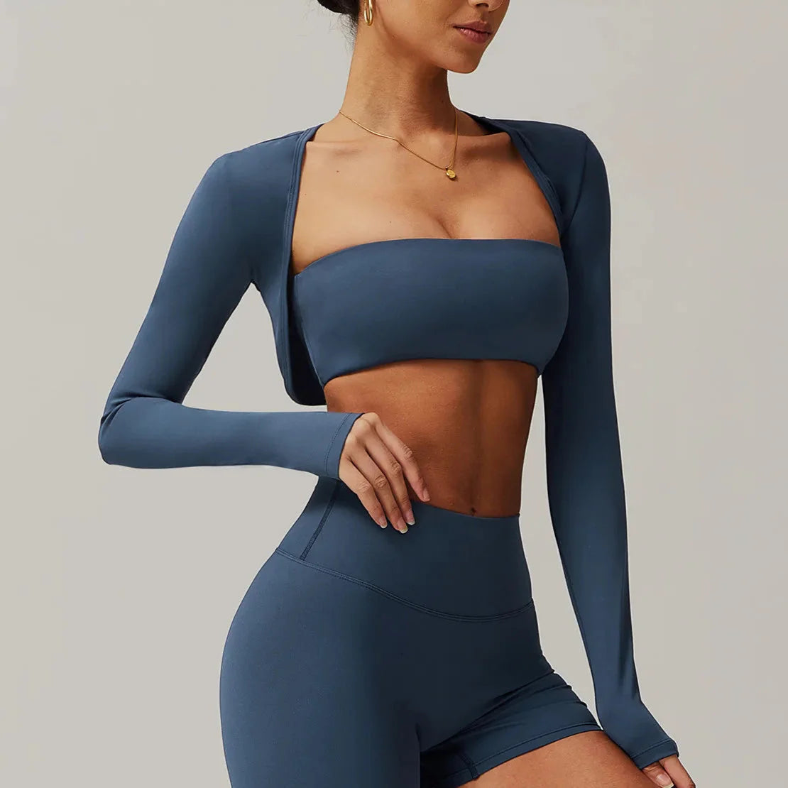 Explorer Brushed Shawl Long Sleeve Top Top Starlethics Badge Blue S