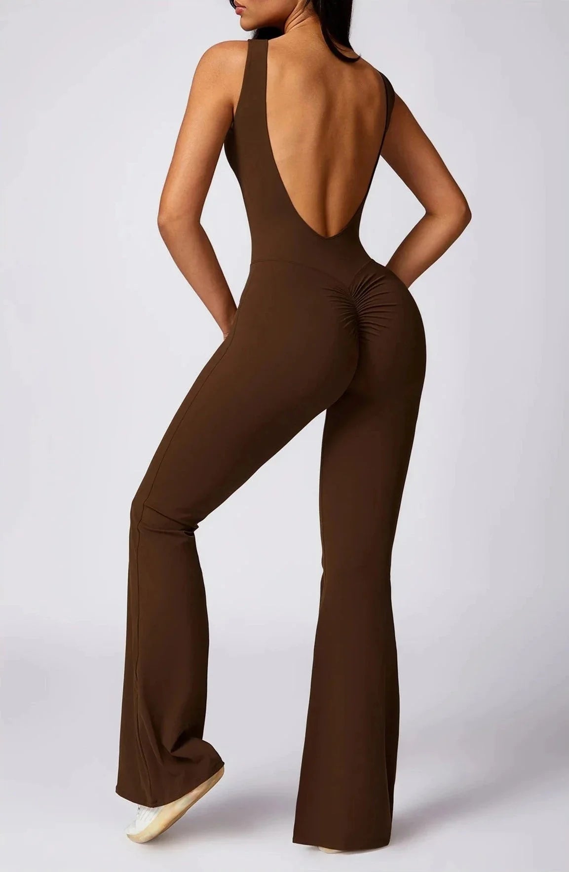 Dazzle Flared Backless Jumpsuit Starlethics