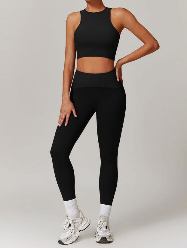 Infinite Racerback Gym Set - Leggings + Top Sets Starlethics Advanced Black S