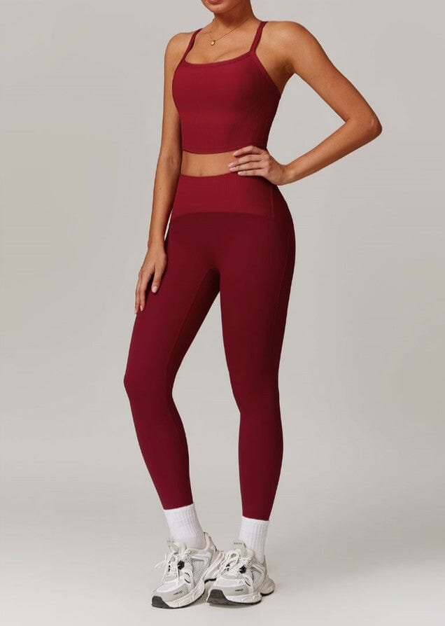 Infinite Gym Set - Leggings + Top Sets Starlethics Cherry Red S