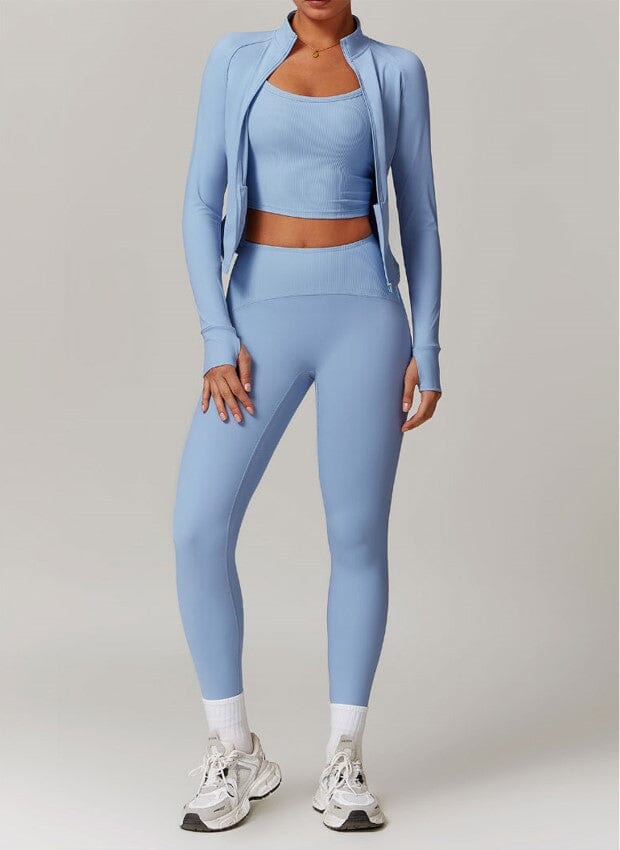 Infinite Jacket Gym Set - Leggings + Top Sets Starlethics Sky Blue S
