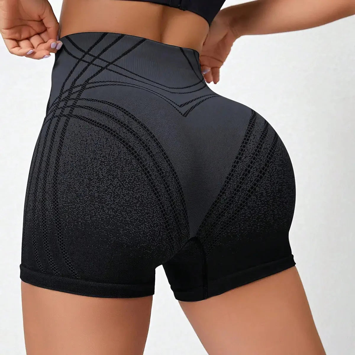 15. Fashionable Gradient Yoga Exercise And Sport Fitness Shorts, High Waist,Hip Lifting And Abdominal Tightening, Women's Sportswear Starlethics 717 XS