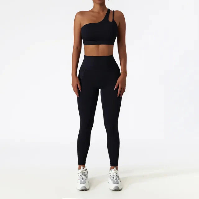 Depth Seamless One Shoulder Yoga Set - Leggings + Top Starlethics