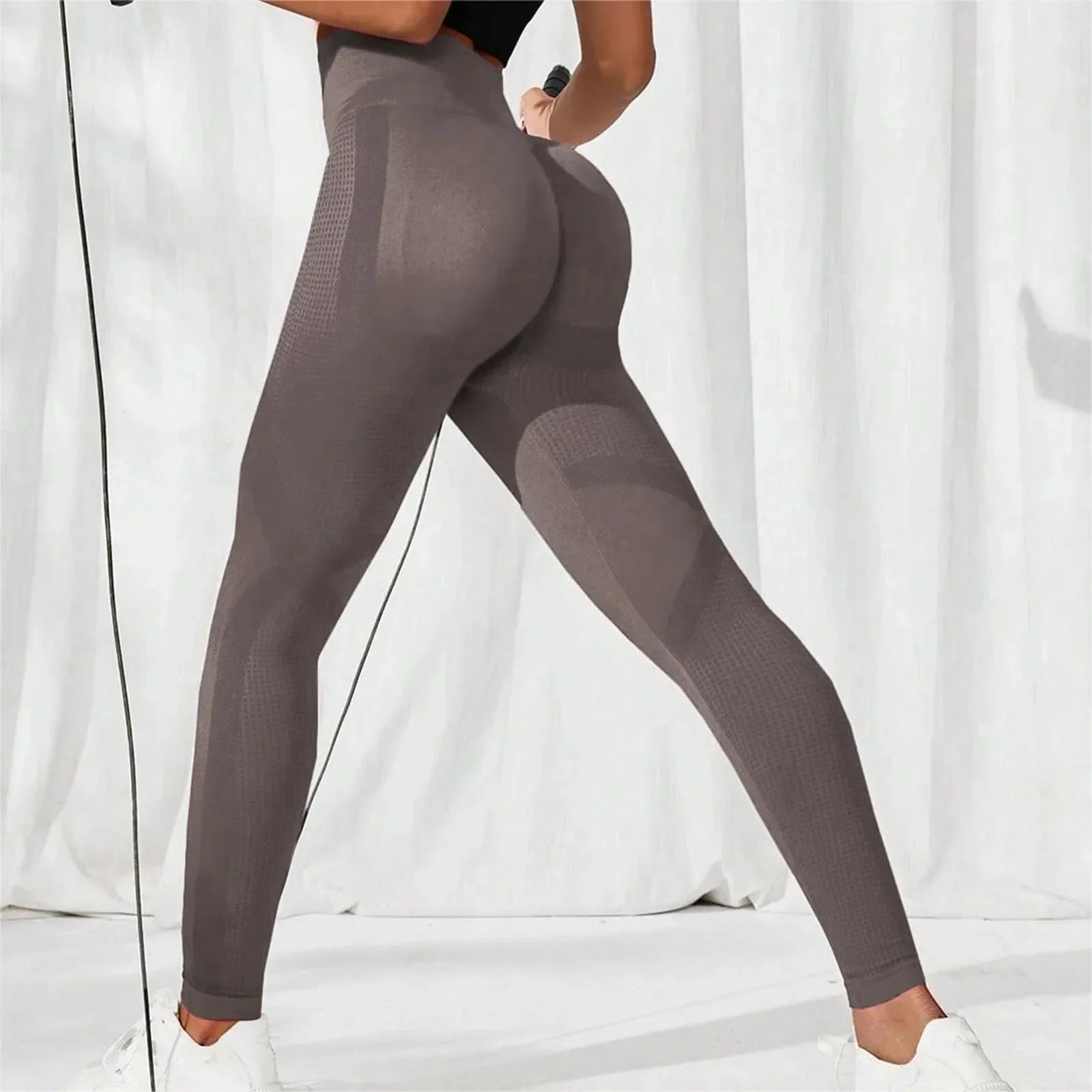 16. Yoga Leggings Sport Frauen Fitness Legging nahtlose Workout Leggings Mode Push-up Leggings Fitness studio Frauen Radfahren Kleidung Starlethics Coffee M