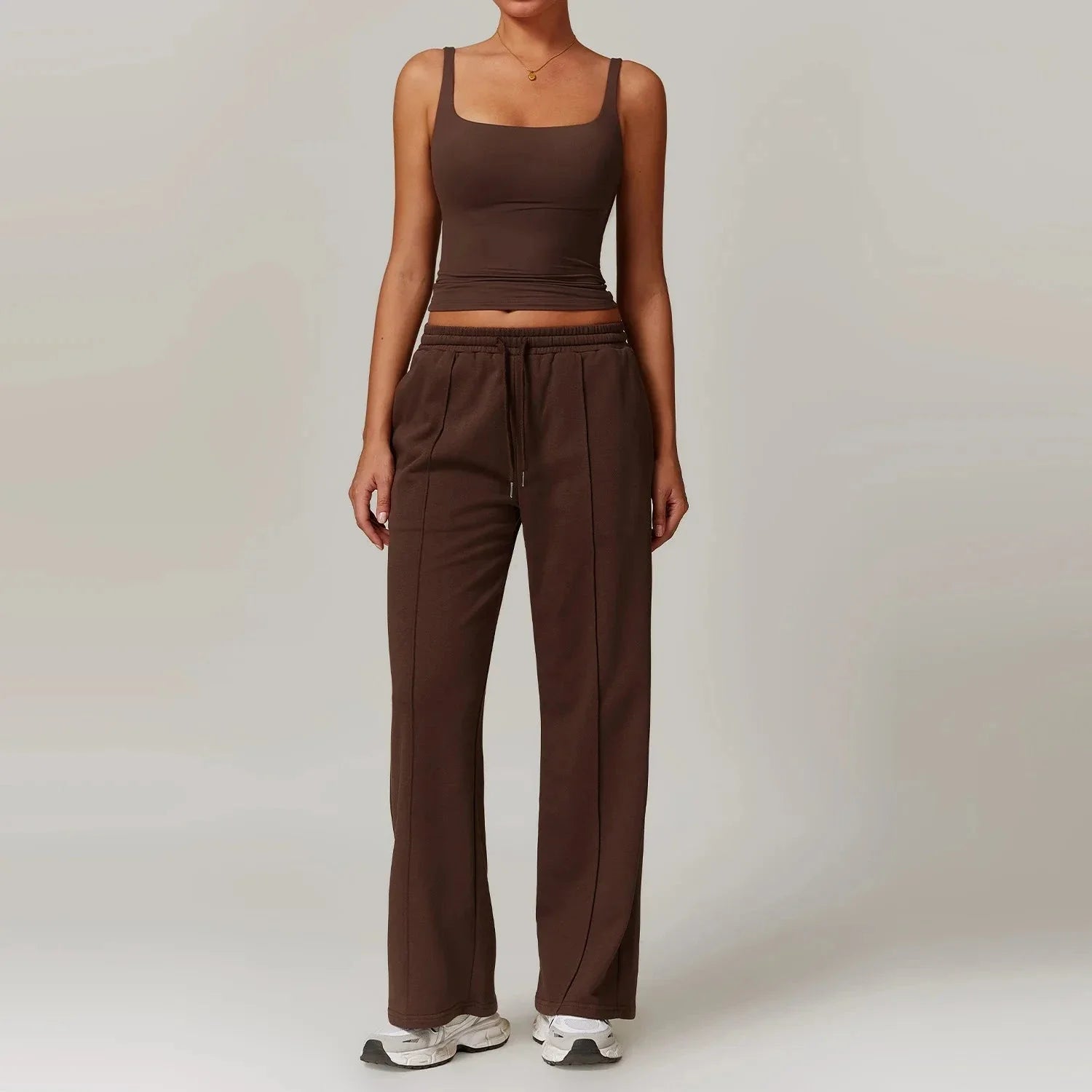 Synergy Gym Set - Pants + Crop Top Sets Starlethics Coffee S