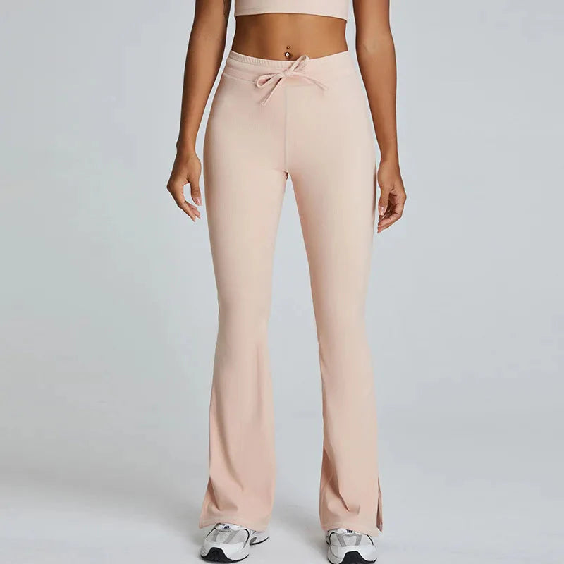 15. Kordel zug Yoga hosen Push-up Sport Legging Damen Laufen Workout Strumpfhosen Frauen Sport Leggings Fitness weites Bein Hosen Turnhose Starlethics Skin pink L CHINA