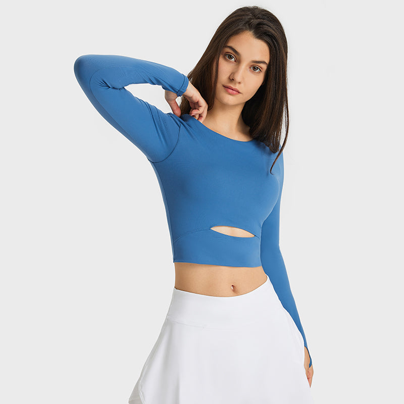Hollow-Out Yoga Blouse Starlethics