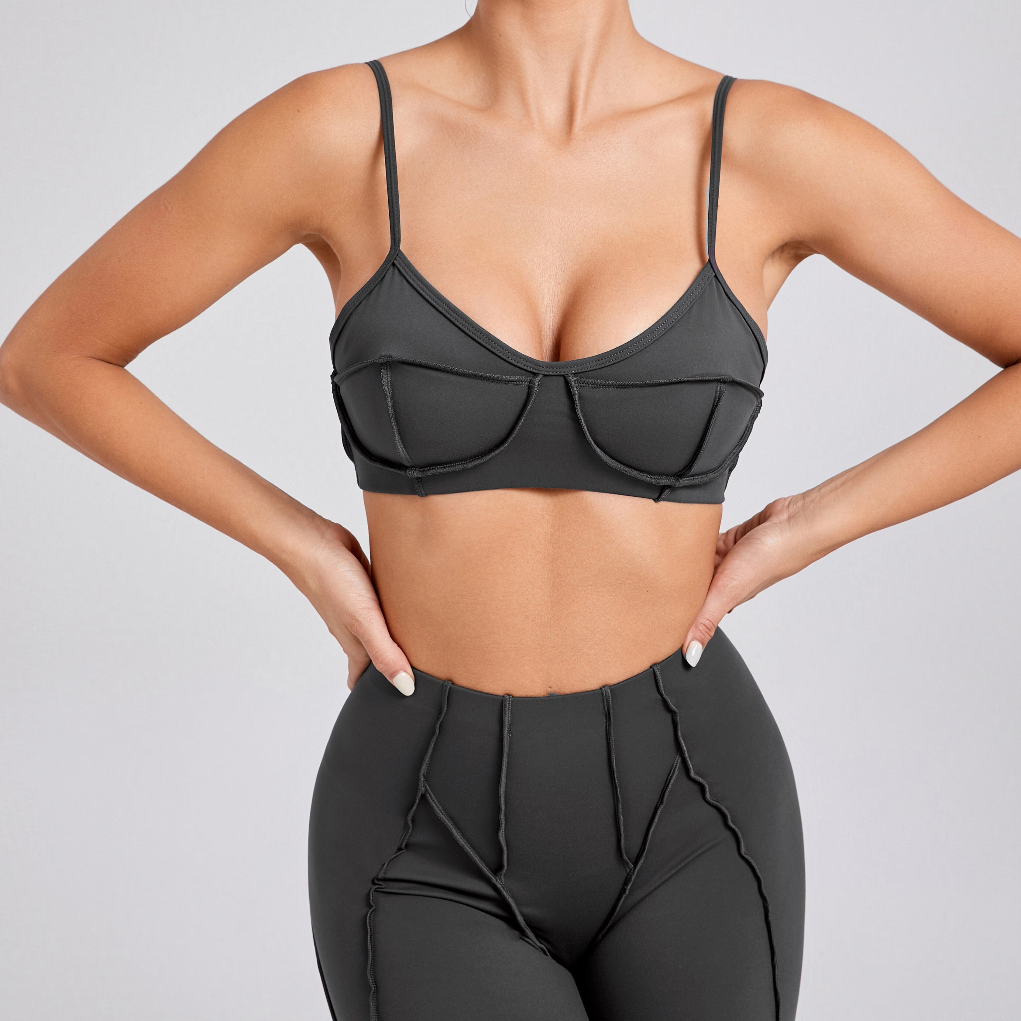 Whimsical Padded Sports Bra Sports Bra Starlethics Dark Gray S 