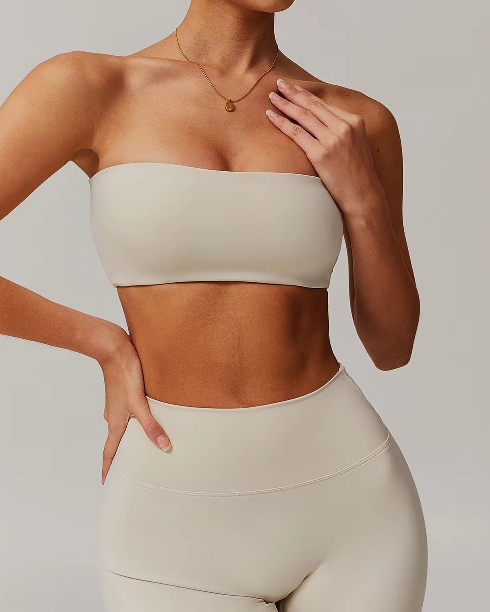 Ascendancy Strapless Sports Bra Sports Bra Starlethics Oat Apricot S 