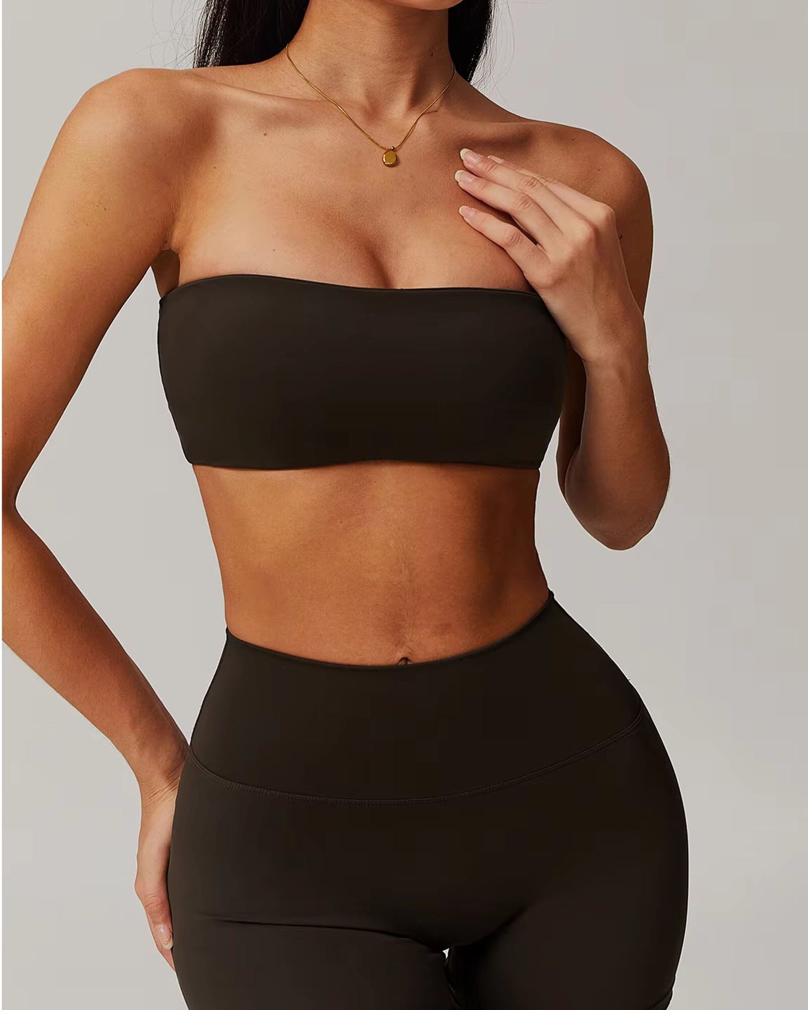 Ascendancy Strapless Sports Bra Sports Bra Starlethics Black Coffee S 