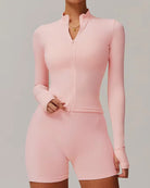 Engraved Seamless Sports Jacket Hoodies & Jackets Starlethics Peach Powder S 
