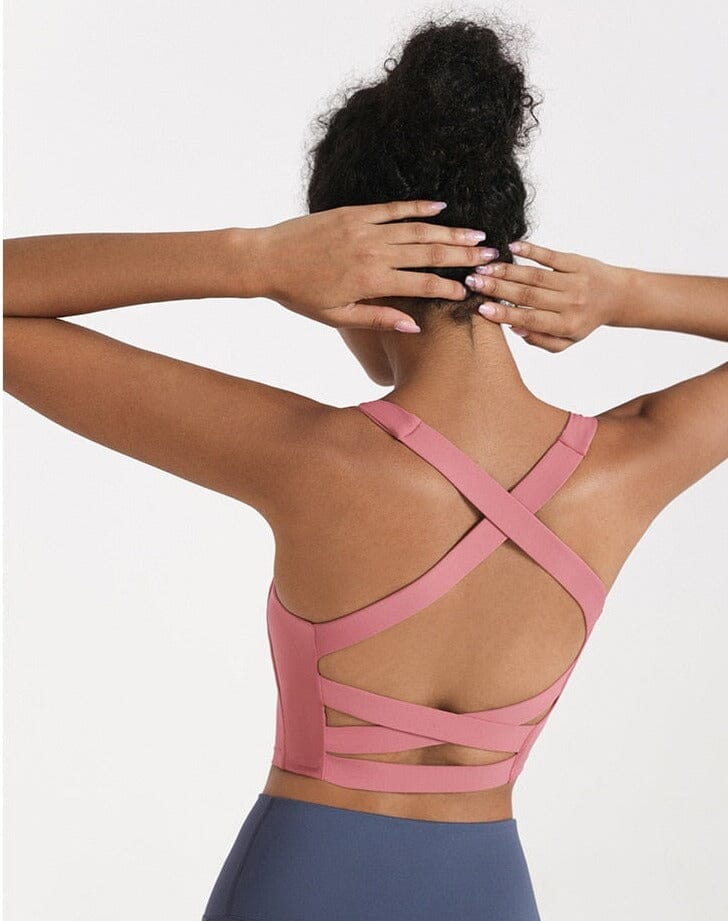 Double-sided Brocade Cross-back Bra Starlethics