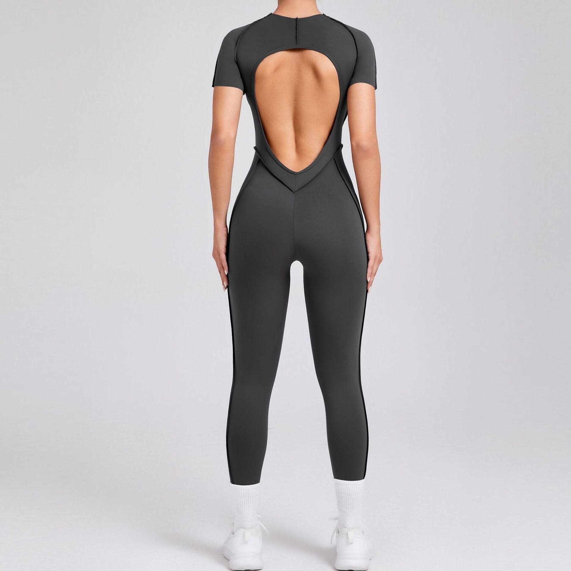 Whimsical Backless Jumpsuit Jumpsuit Starlethics Dark Gray S 