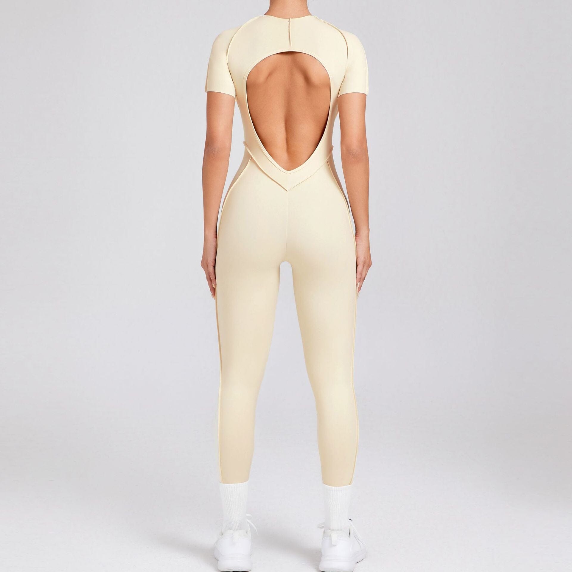 Whimsical Backless Jumpsuit Jumpsuit Starlethics Beige S 