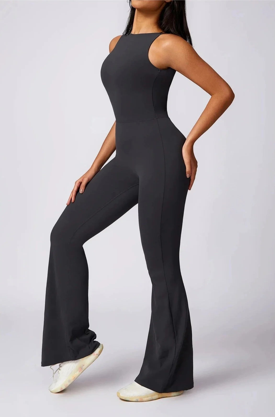 Dazzle Flared Backless Jumpsuit Starlethics