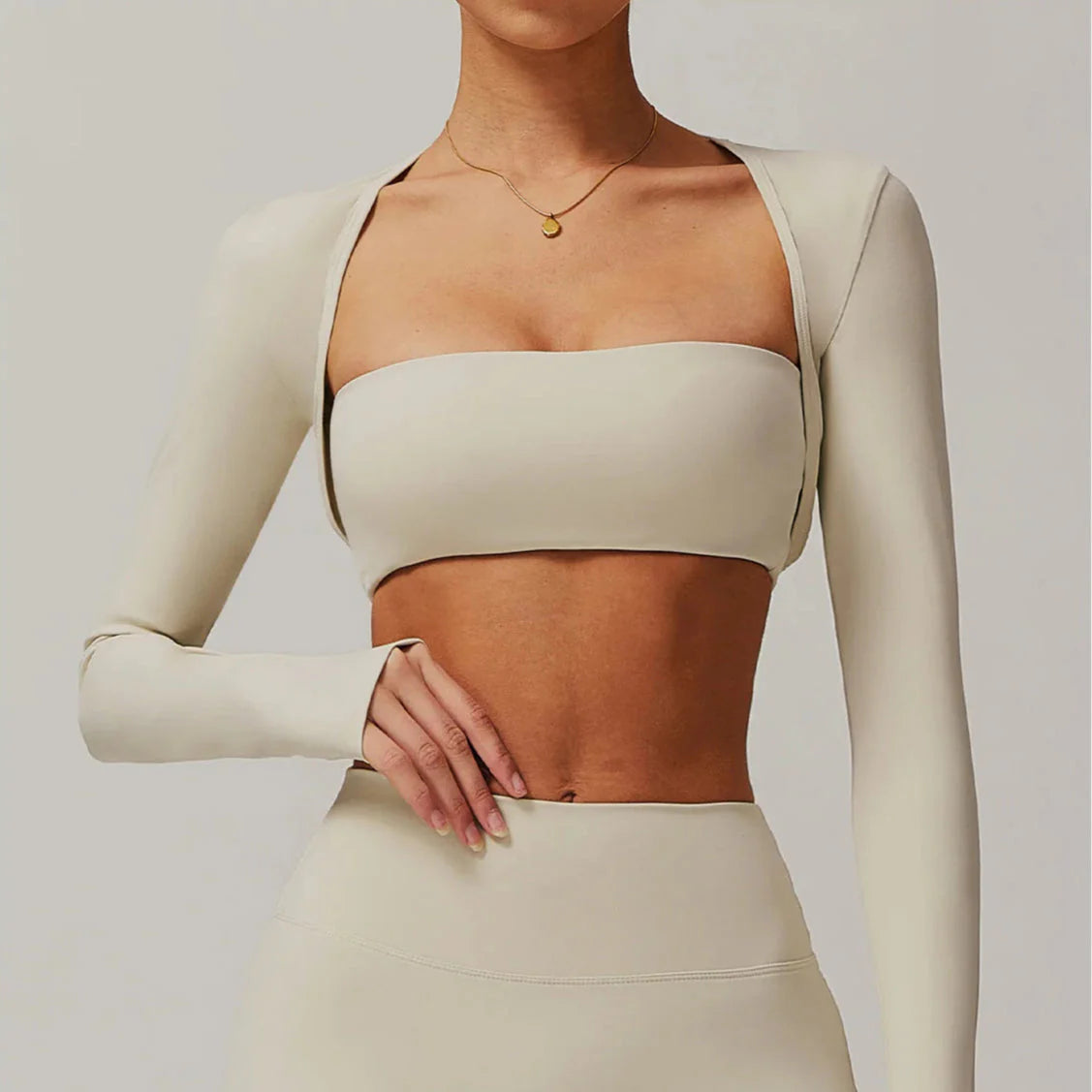 Explorer Brushed Shawl Long Sleeve Top Top Starlethics Oat Apricot S 