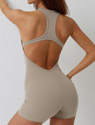 Active Fit Backless Shorts Jumpsuit Starlethics