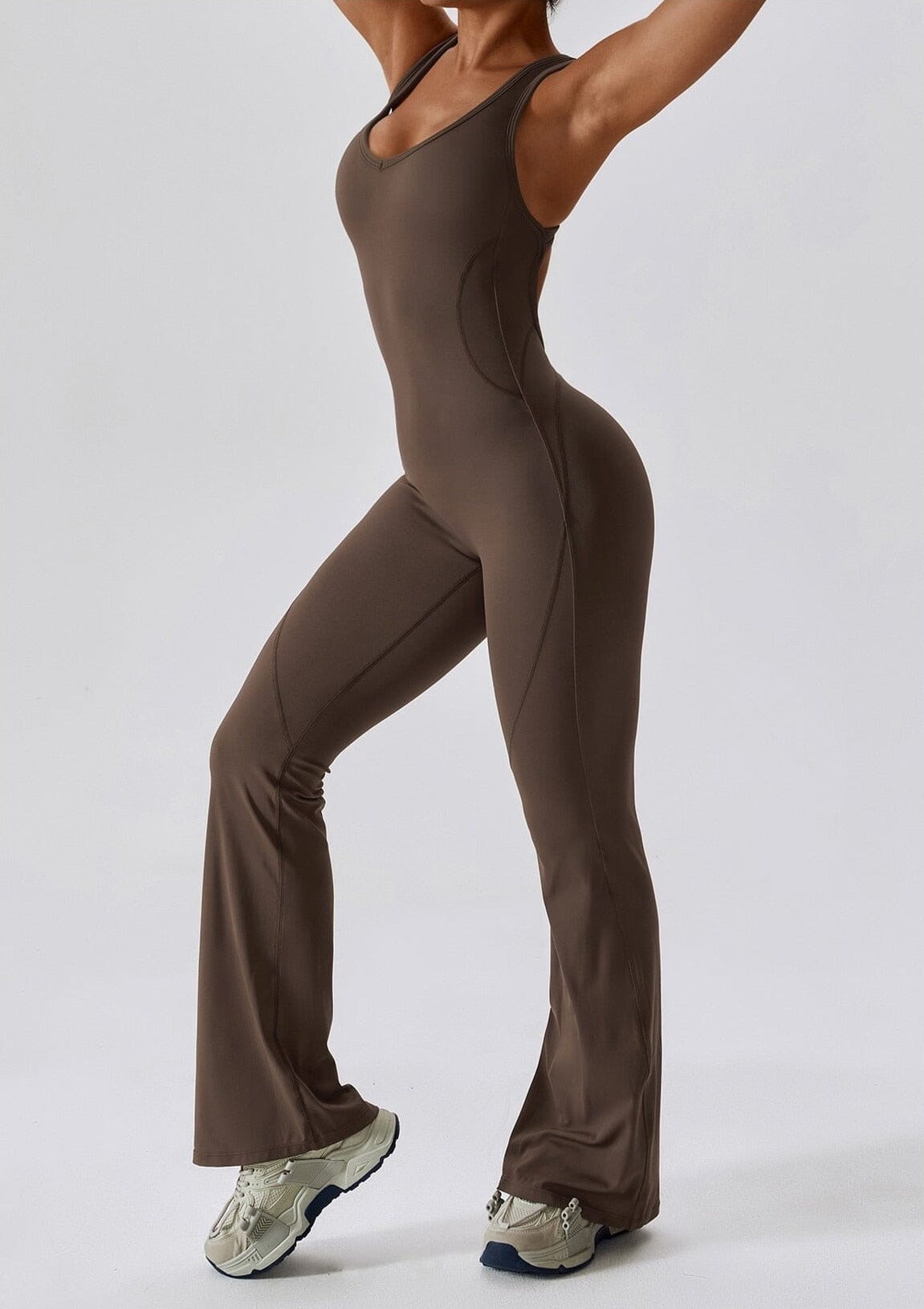 Flared Motion Backless Bodysuit Starlethics