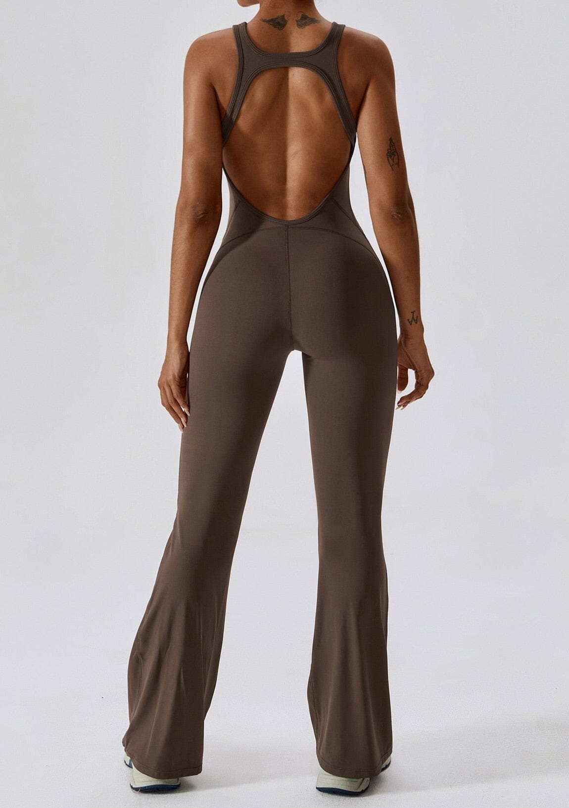 Flared Motion Backless Bodysuit Starlethics