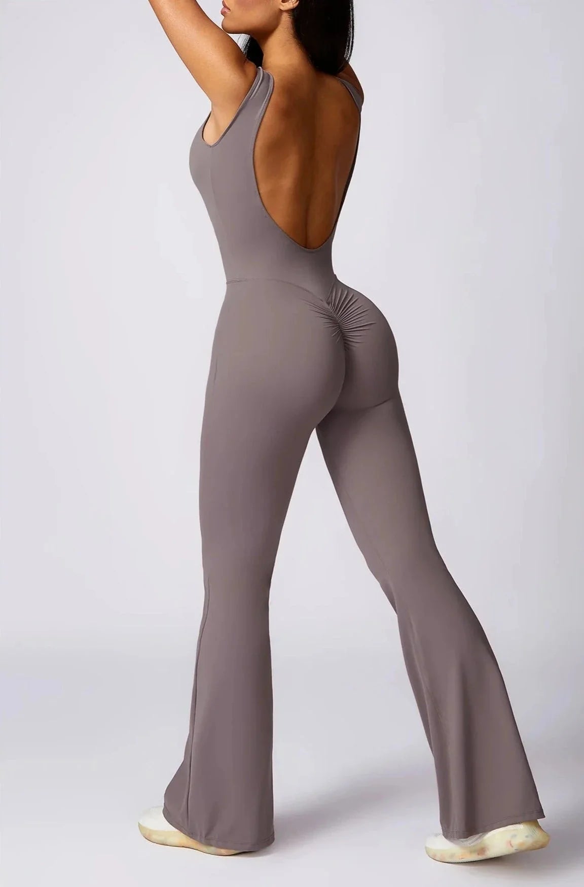 Dazzle Flared Backless Jumpsuit Starlethics