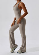 Flared Motion Backless Bodysuit Starlethics