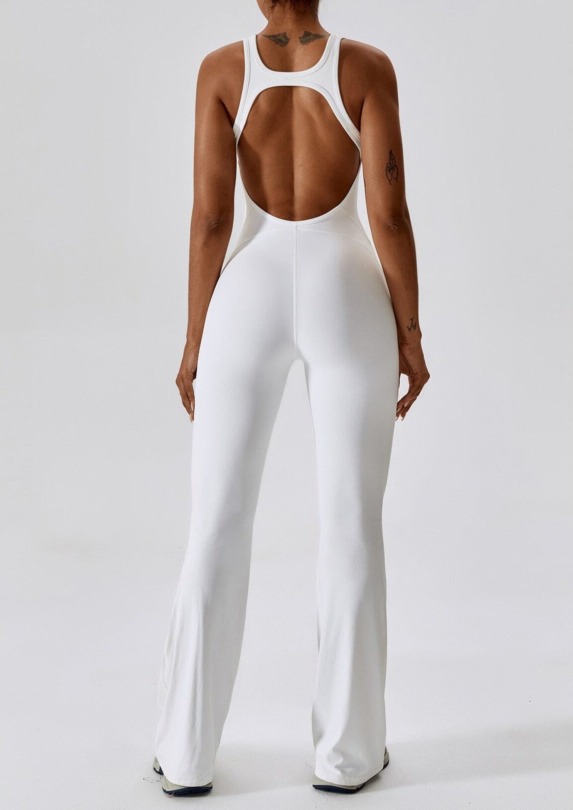 Flared Motion Backless Bodysuit Starlethics