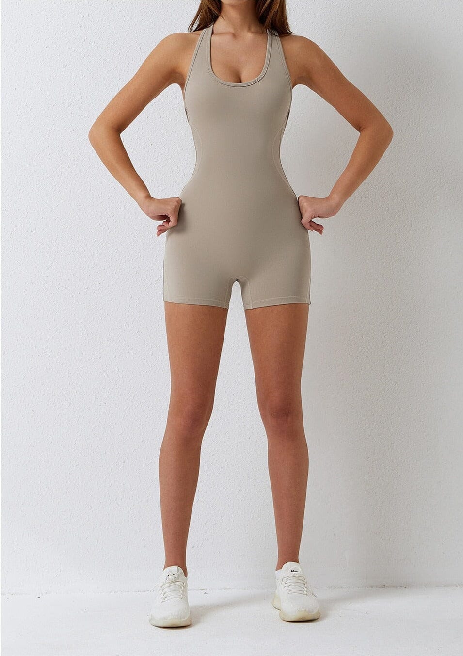 Active Fit Backless Shorts Jumpsuit Starlethics