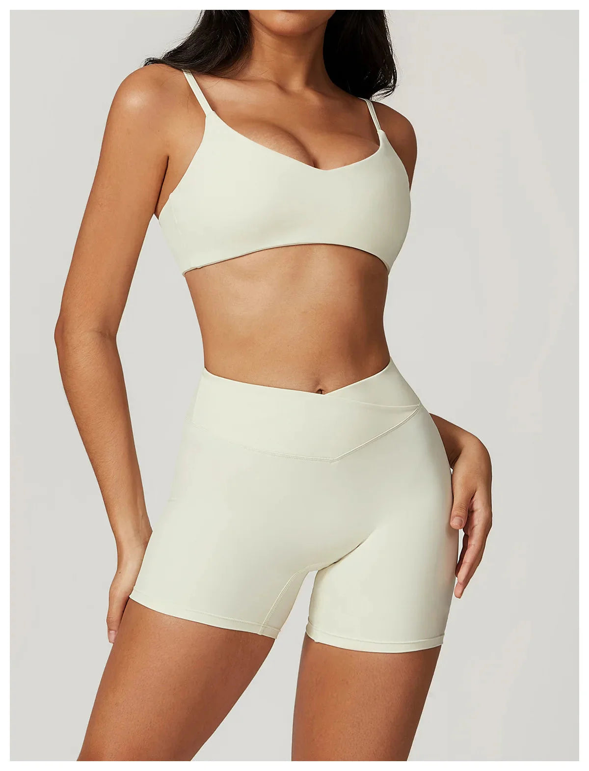 Active Wanders Gym Set - Shorts + Bra Sets Starlethics Milk Apricot S 