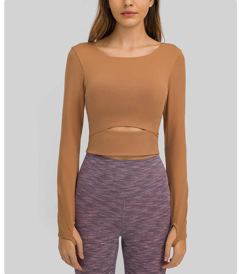 Hollow-Out Yoga Blouse Starlethics