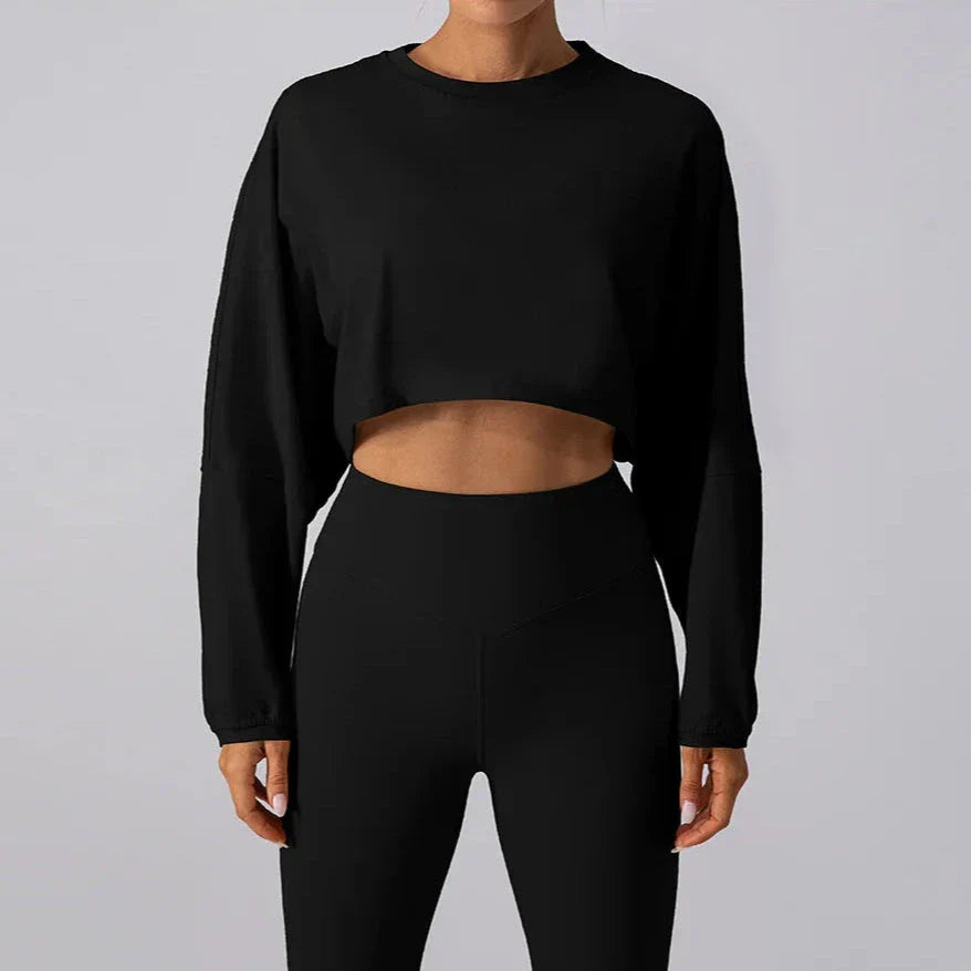 Chase Crop Top Long Sleeve Top Starlethics Black S 